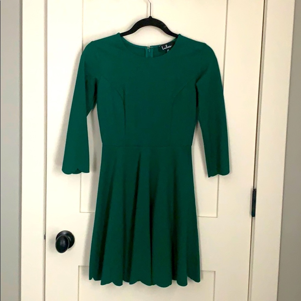 Forest Green, Scallop hem dress